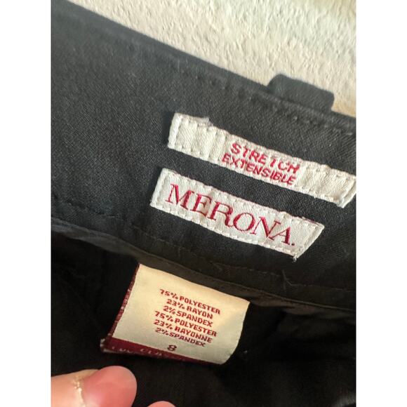 Merona Women's 8 Black Classic Straight Fit Stretch Extensible Dress Pants - Picture 12 of 13